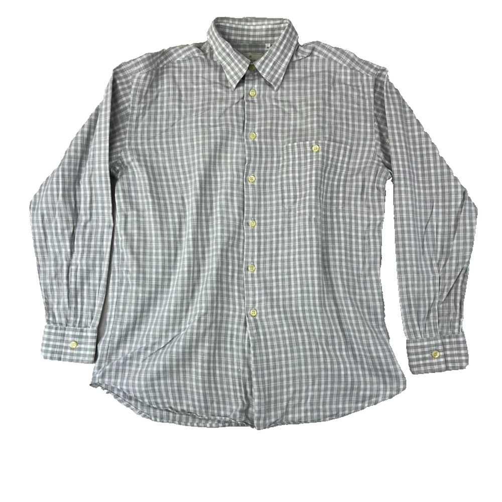Ermenegildo Zegna Shirt Medium Multicolor Plaid Button Up Long Sleeve Italy
